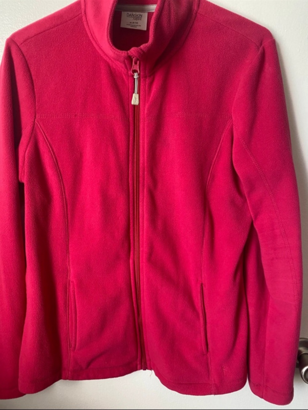 Danskin Bright Pink Full-Zip Teddy Fleece Jacket